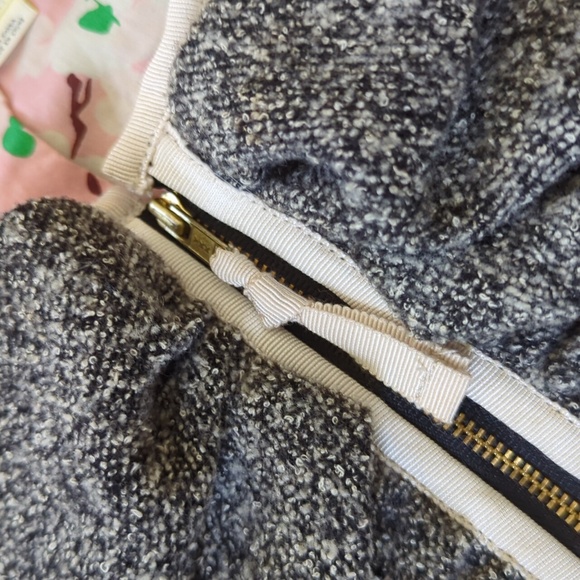 ANTHRO I Gray Boucle Ruffle Front Zip-Up Blazer Jacket by Elevenses, 6 - Picture 4 of 15